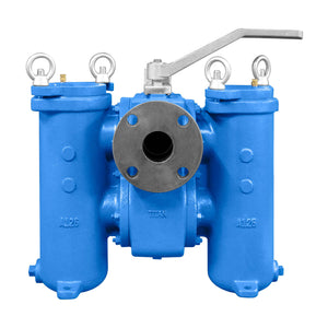 Titan DS695-CI 150# flanged duplex cast iron basket strainer