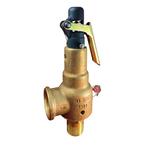 Kunkle 6021DCT01AAM ASME Section I Steam Safety Relief Valve, 1/2" x 3/4" FNPT Connections.