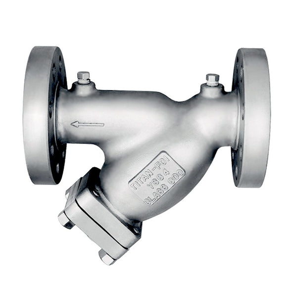 Titan YS64-SS 600# flangded stainless steel y strainer.