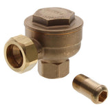 Hoffman Specialty 401542 1/2" 17C-2 angle pattern thermostatic steam trap with short nipple.