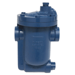 Watson McDaniel series IB1038S inverted bucket steam trap with integral strainer. 1-1/4